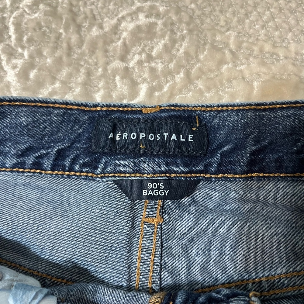 Aeropostale Women’s 90s Baggy Dark Blue Jeans. Size 10R - Picture 5 of 8